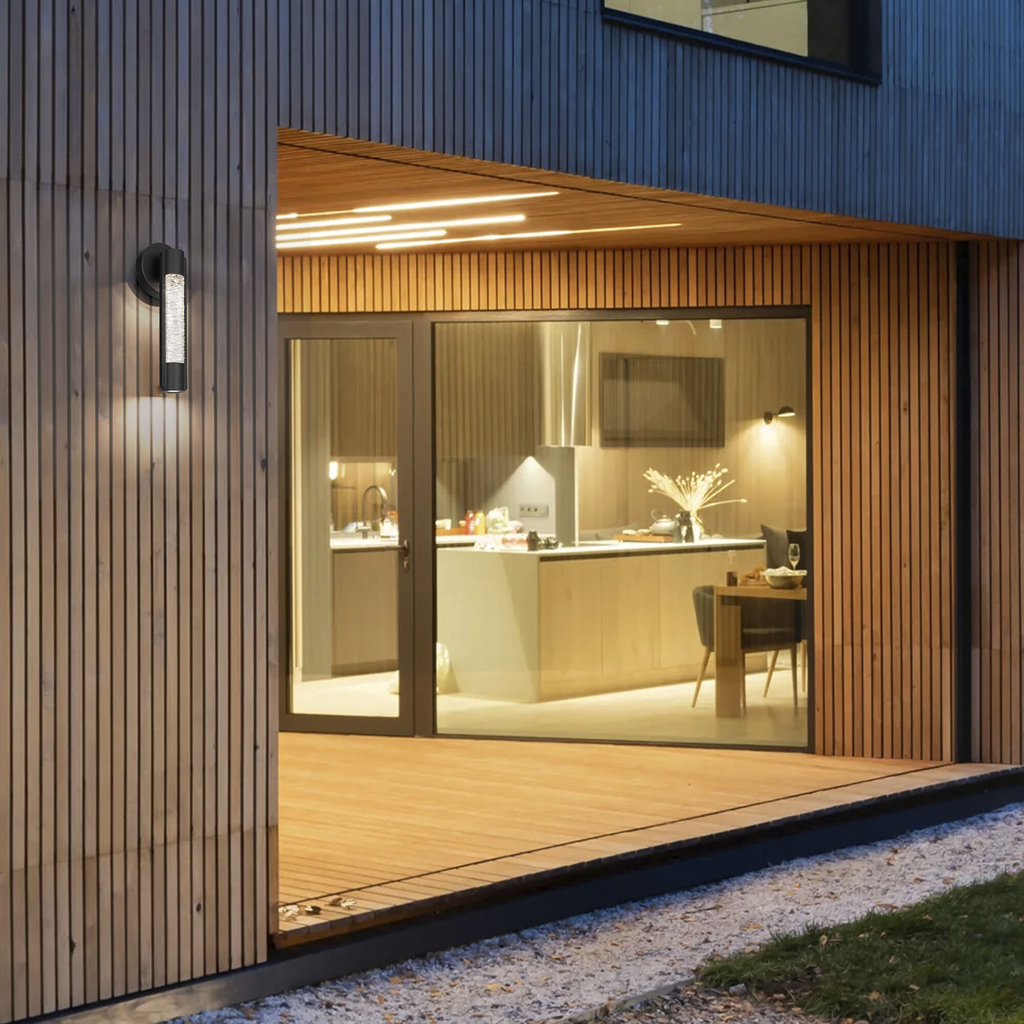 Tig LED 14 inch Sand Black Outdoor Wall Sconce